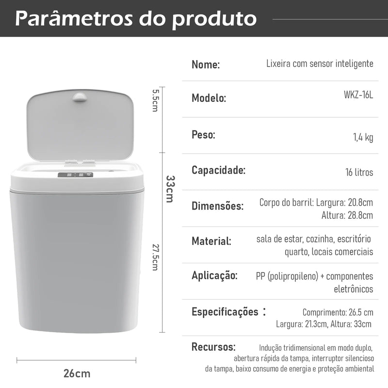 lixeira inteligente,lixeira sensor automático,lixeira banheiro,lixeira inteligente banheiro a prova da agua,automatica,brasil